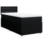 Casa si Gradina - Mobilier - Paturi si accesorii - Paturi - Pat box spring cu saltea, negru, 90x190 cm, textil - Infinity.ro