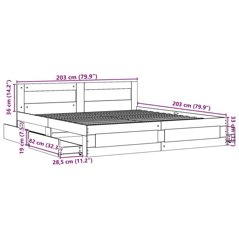 Casa si Gradina - Mobilier - Paturi si accesorii - Paturi - Cadru de pat cu tablie gri beton 200x200 cm lemn prelucrat - Infinity.ro