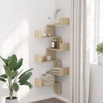 Casa si Gradina - Mobilier - Biblioteci si rafturi - Rafturi - Raft coltar perete stejar sonoma 45x45x147 cm lemn prelucrat - Infinity.ro
