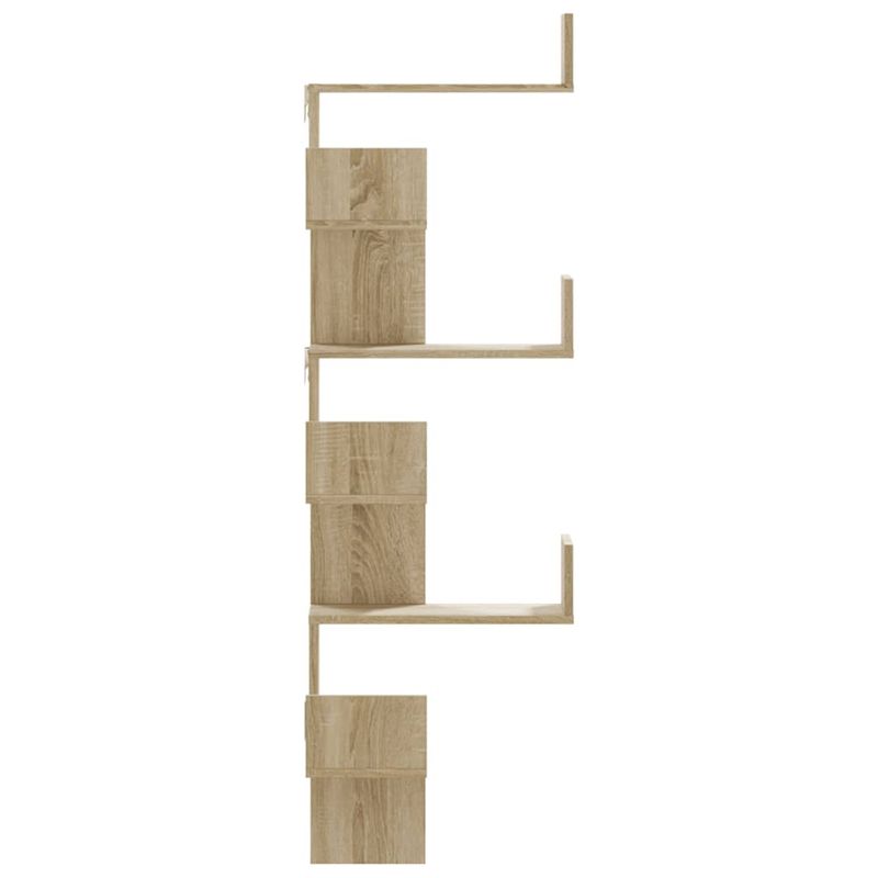 Casa si Gradina - Mobilier - Biblioteci si rafturi - Rafturi - Raft coltar perete stejar sonoma 45x45x147 cm lemn prelucrat - Infinity.ro