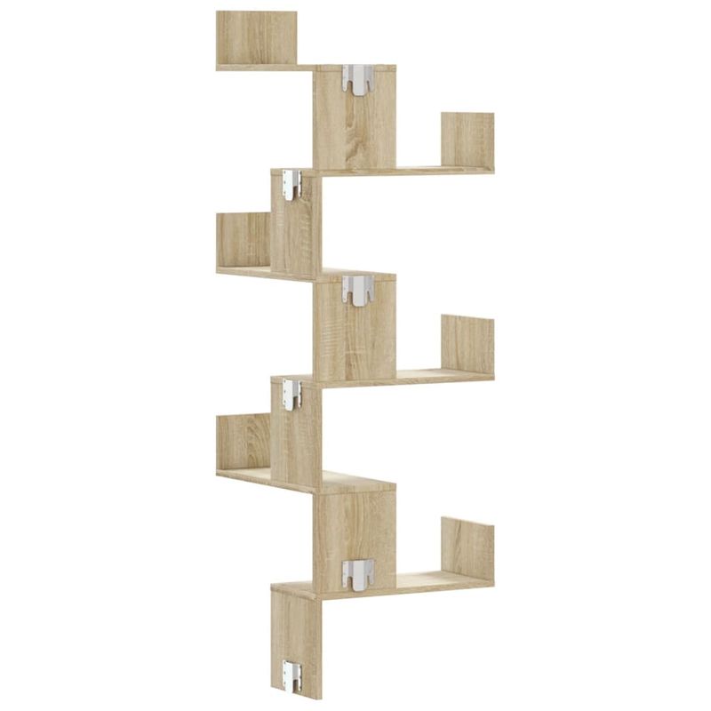 Casa si Gradina - Mobilier - Biblioteci si rafturi - Rafturi - Raft coltar perete stejar sonoma 45x45x147 cm lemn prelucrat - Infinity.ro