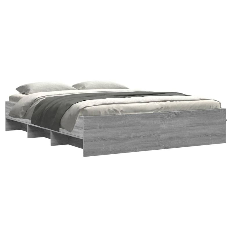 Casa si Gradina - Mobilier - Paturi si accesorii - Paturi - Cadru de pat, gri sonoma, 160x200 cm, lemn prelucrat - Infinity.ro