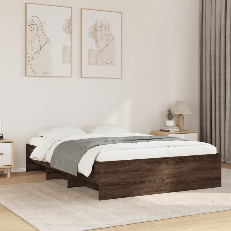 Casa si Gradina - Mobilier - Paturi si accesorii - Paturi - Cadru de pat, stejar maro, 120x190 cm, lemn prelucrat - Infinity.ro