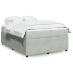 Casa si Gradina - Mobilier - Paturi si accesorii - Paturi - Pat box spring cu saltea, gri deschis, 160x200 cm, catifea - Infinity.ro