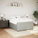 Casa si Gradina - Mobilier - Paturi si accesorii - Paturi - Pat box spring cu saltea, gri deschis, 160x200 cm, catifea - Infinity.ro