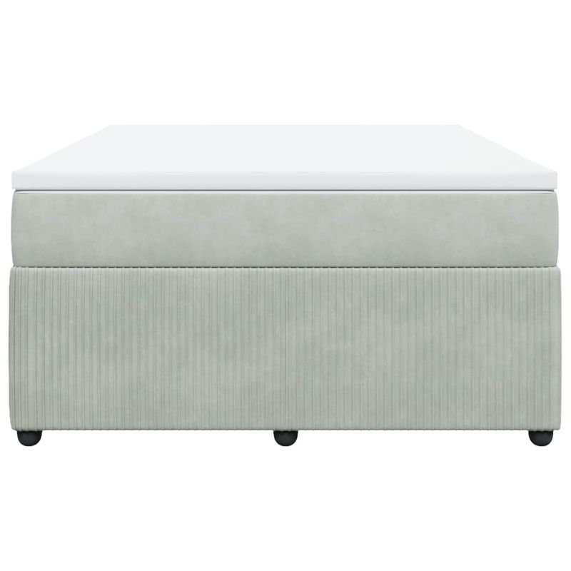 Casa si Gradina - Mobilier - Paturi si accesorii - Paturi - Pat box spring cu saltea, gri deschis, 160x200 cm, catifea - Infinity.ro