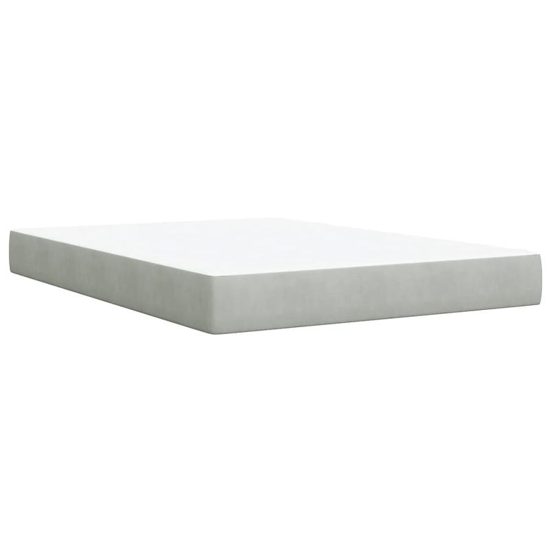 Casa si Gradina - Mobilier - Paturi si accesorii - Paturi - Pat box spring cu saltea, gri deschis, 160x200 cm, catifea - Infinity.ro