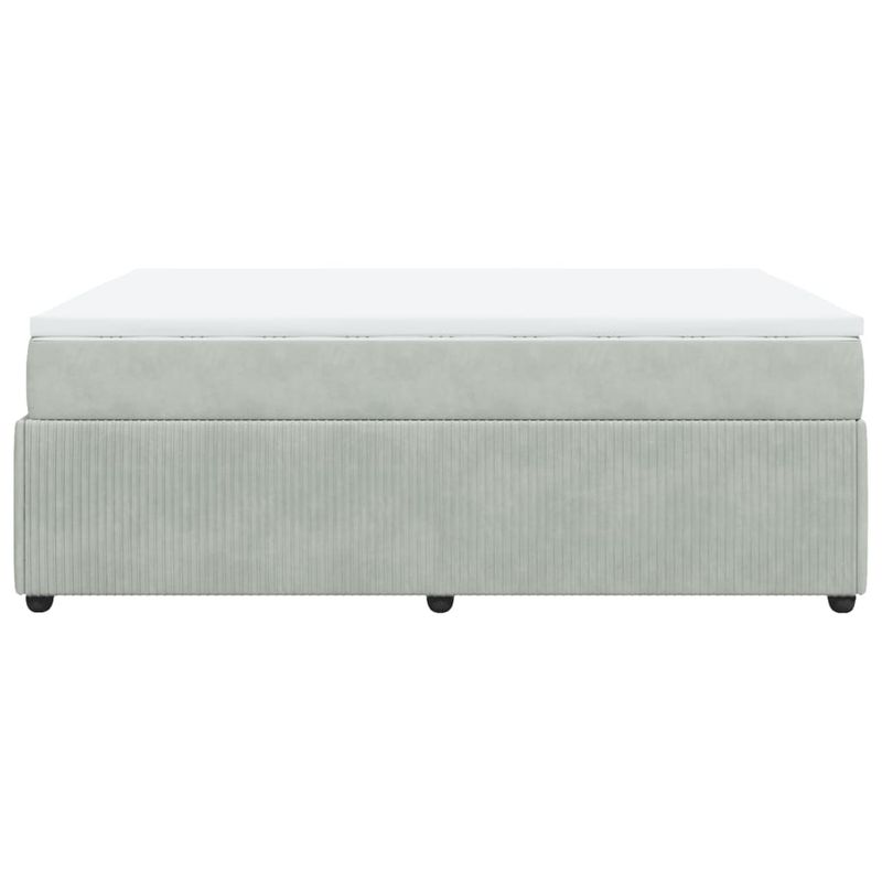 Casa si Gradina - Mobilier - Paturi si accesorii - Paturi - Pat box spring cu saltea, gri deschis, 160x200 cm, catifea - Infinity.ro