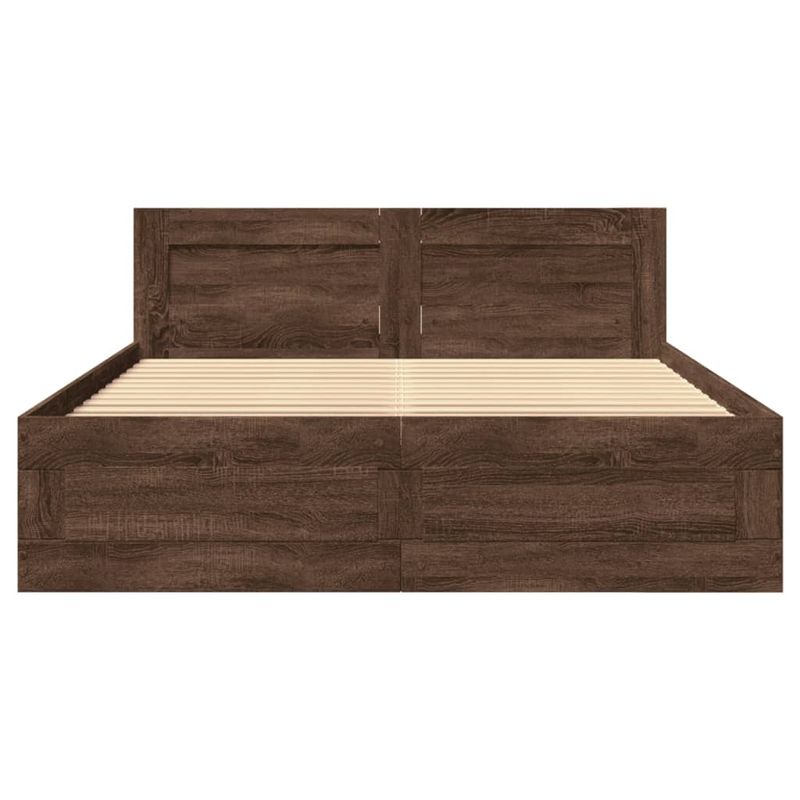 Casa si Gradina - Mobilier - Paturi si accesorii - Paturi - Cadru de pat cu tablie stejar maro 120x190 cm lemn prelucrat - Infinity.ro