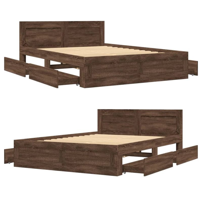 Casa si Gradina - Mobilier - Paturi si accesorii - Paturi - Cadru de pat cu tablie stejar maro 120x190 cm lemn prelucrat - Infinity.ro