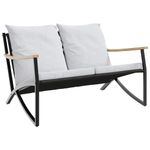 Casa si Gradina - Gradina si terasa - Mobilier exterior - Seturi mobila gradina - Set mobilier de balcon, 5 piese, cu perne, negru, otel - Infinity.ro