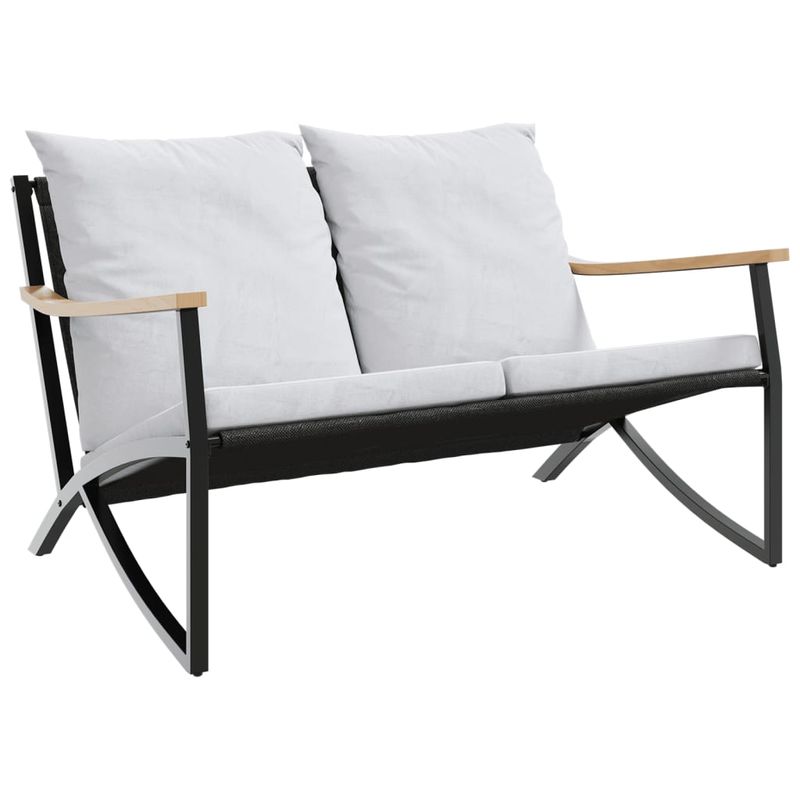 Casa si Gradina - Gradina si terasa - Mobilier exterior - Seturi mobila gradina - Set mobilier de balcon, 5 piese, cu perne, negru, otel - Infinity.ro