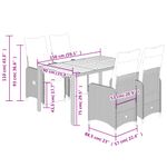 Casa si Gradina - Gradina si terasa - Mobilier exterior - Seturi mobila gradina - Set bistro de gradina cu perne, 5 piese, negru, poliratan - Infinity.ro