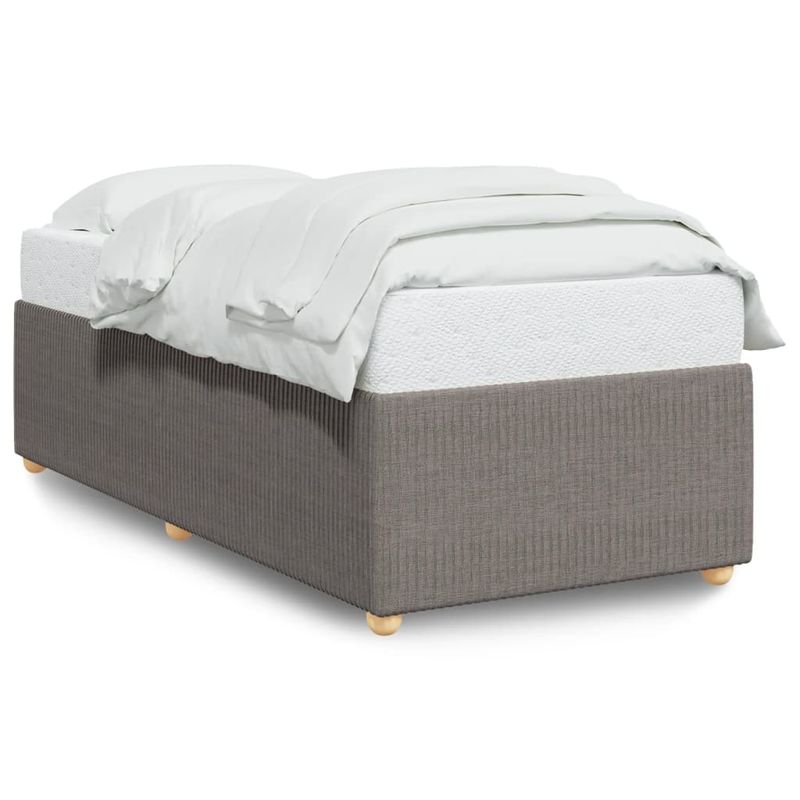 Casa si Gradina - Mobilier - Paturi si accesorii - Paturi - Cadru de pat, gri taupe, 90x190 cm, material textil - Infinity.ro