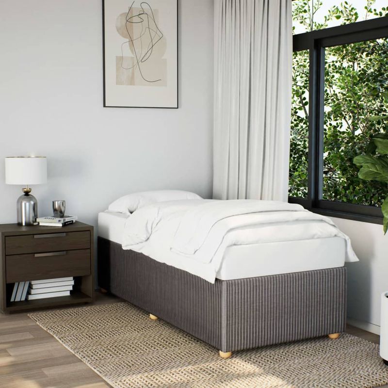 Casa si Gradina - Mobilier - Paturi si accesorii - Paturi - Cadru de pat, gri taupe, 90x190 cm, material textil - Infinity.ro