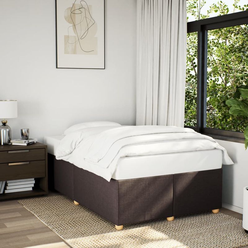 Casa si Gradina - Mobilier - Paturi si accesorii - Paturi - Cadru de pat, maro inchis, 120x190 cm, material textil - Infinity.ro