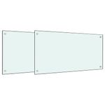 Casa si Gradina - Sanitare - Chiuveta bucatarie si accesorii - Accesorii chiuvete - Panou antistropi bucatarie 2 buc. alb 80x60cm sticla securizata - Infinity.ro