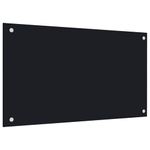 Casa si Gradina - Sanitare - Chiuveta bucatarie si accesorii - Accesorii chiuvete - Panou antistropi bucatarie 2 buc. negru 70x40cm sticla securiz. - Infinity.ro