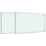 Casa si Gradina - Sanitare - Chiuveta bucatarie si accesorii - Accesorii chiuvete - Panou antistropi bucatarie 2 buc. alb 70x40cm sticla securizata - Infinity.ro
