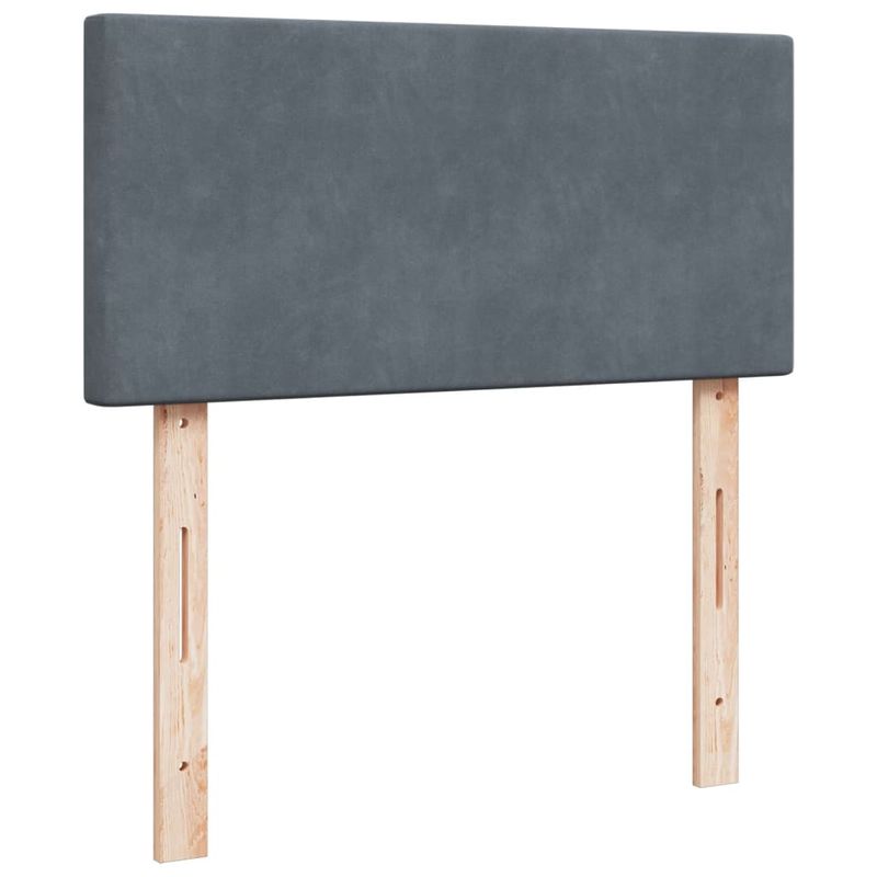 Casa si Gradina - Mobilier - Paturi si accesorii - Paturi - Pat box spring cu saltea, gri inchis, 100x200 cm, catifea - Infinity.ro