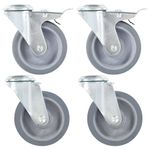 Casa si Gradina - Constructii - Depozitare, transport si protectie - Accesorii echipamente pentru transport si ridicat - Roti pivotante cu gaura pentru surub, 32 buc., 100 mm - Infinity.ro