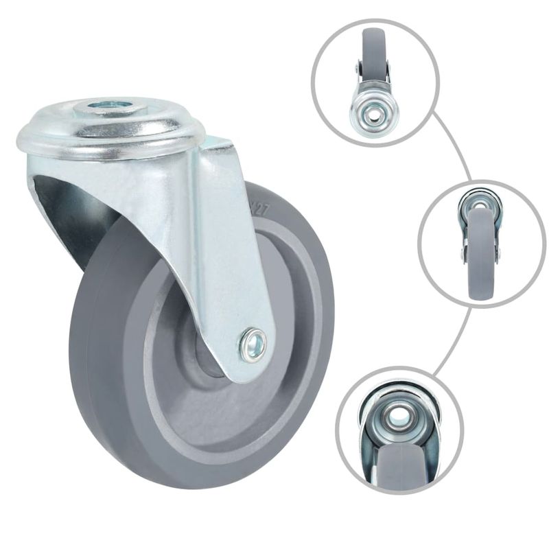 Casa si Gradina - Constructii - Depozitare, transport si protectie - Accesorii echipamente pentru transport si ridicat - Roti pivotante cu gaura pentru surub, 32 buc., 100 mm - Infinity.ro