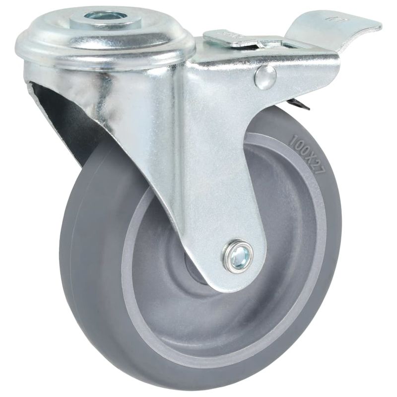 Casa si Gradina - Constructii - Depozitare, transport si protectie - Accesorii echipamente pentru transport si ridicat - Roti pivotante cu gaura pentru surub, 32 buc., 100 mm - Infinity.ro