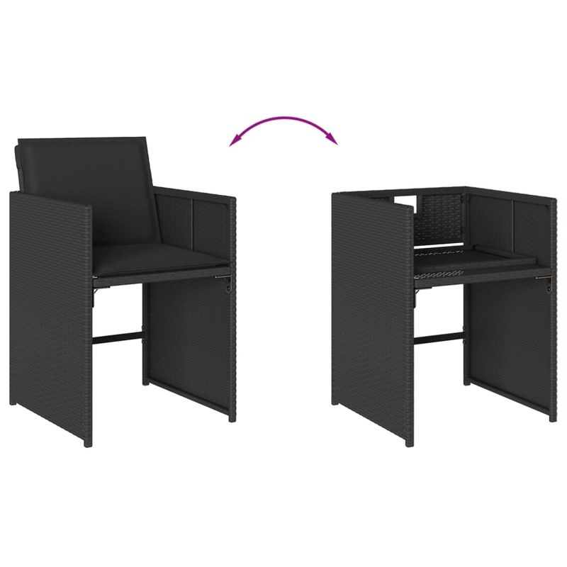 Casa si Gradina - Gradina si terasa - Mobilier exterior - Seturi mobila gradina - Set mobilier de exterior cu perne, 11 piese, negru, poliratan - Infinity.ro