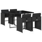 Casa si Gradina - Gradina si terasa - Mobilier exterior - Seturi mobila gradina - Set mobilier de gradina cu perne, 5 piese, negru, poliratan - Infinity.ro