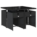 Casa si Gradina - Gradina si terasa - Mobilier exterior - Seturi mobila gradina - Set mobilier de gradina cu perne, 5 piese, negru, poliratan - Infinity.ro
