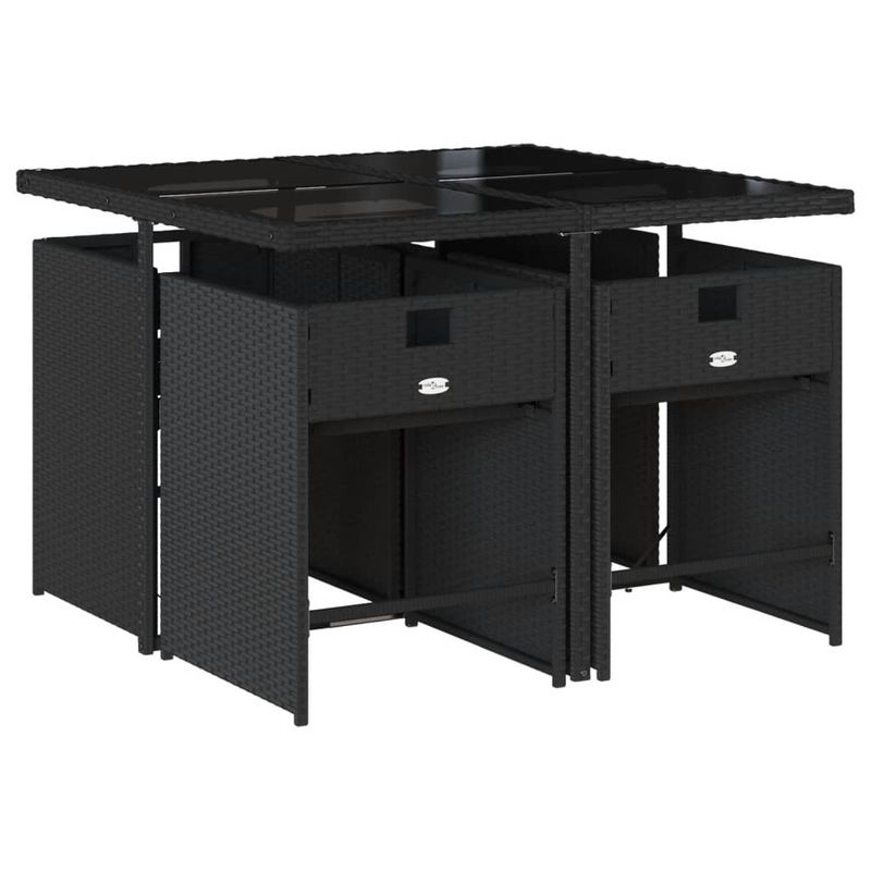 Casa si Gradina - Gradina si terasa - Mobilier exterior - Seturi mobila gradina - Set mobilier de gradina cu perne, 5 piese, negru, poliratan - Infinity.ro