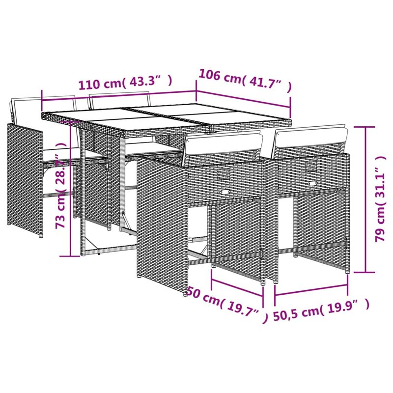 Casa si Gradina - Gradina si terasa - Mobilier exterior - Seturi mobila gradina - Set mobilier de gradina cu perne, 5 piese, negru, poliratan - Infinity.ro