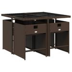 Casa si Gradina - Gradina si terasa - Mobilier exterior - Seturi mobila gradina - Set mobilier de gradina, 5 piese, cu perne, maro, poliratan - Infinity.ro