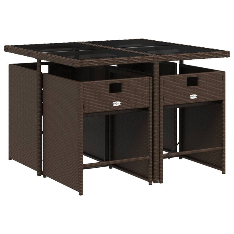 Casa si Gradina - Gradina si terasa - Mobilier exterior - Seturi mobila gradina - Set mobilier de gradina, 5 piese, cu perne, maro, poliratan - Infinity.ro