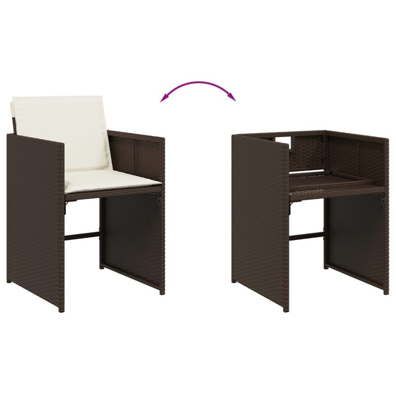 Casa si Gradina - Gradina si terasa - Mobilier exterior - Seturi mobila gradina - Set mobilier de gradina, 5 piese, cu perne, maro, poliratan - Infinity.ro