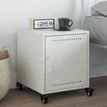 Casa si Gradina - Mobilier - Comode si corpuri - Noptiere - Noptiera, alb, 36x39x43,5 cm, otel - Infinity.ro
