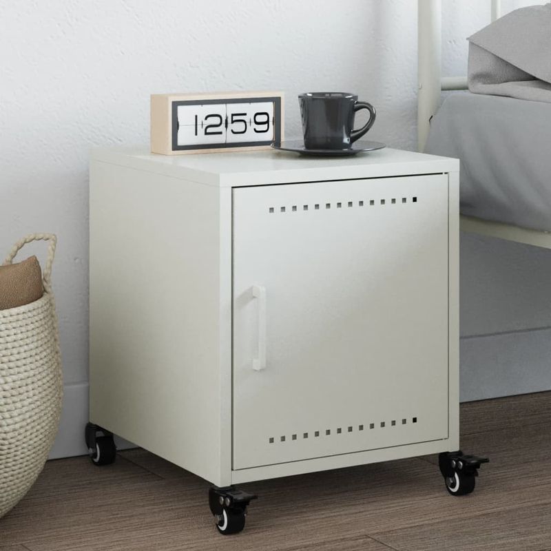 Casa si Gradina - Mobilier - Comode si corpuri - Noptiere - Noptiera, alb, 36x39x43,5 cm, otel - Infinity.ro