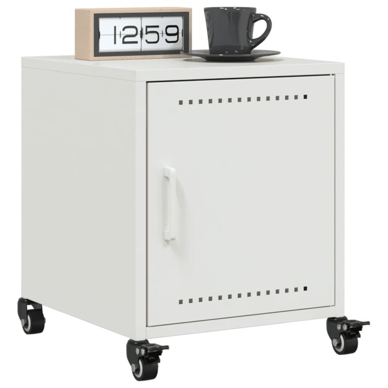 Casa si Gradina - Mobilier - Comode si corpuri - Noptiere - Noptiera, alb, 36x39x43,5 cm, otel - Infinity.ro