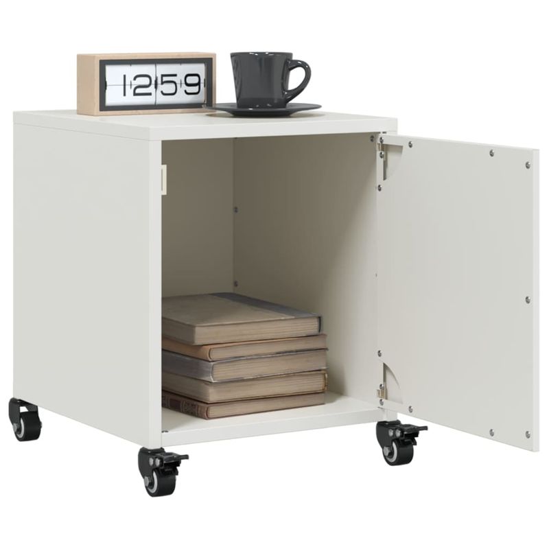 Casa si Gradina - Mobilier - Comode si corpuri - Noptiere - Noptiera, alb, 36x39x43,5 cm, otel - Infinity.ro