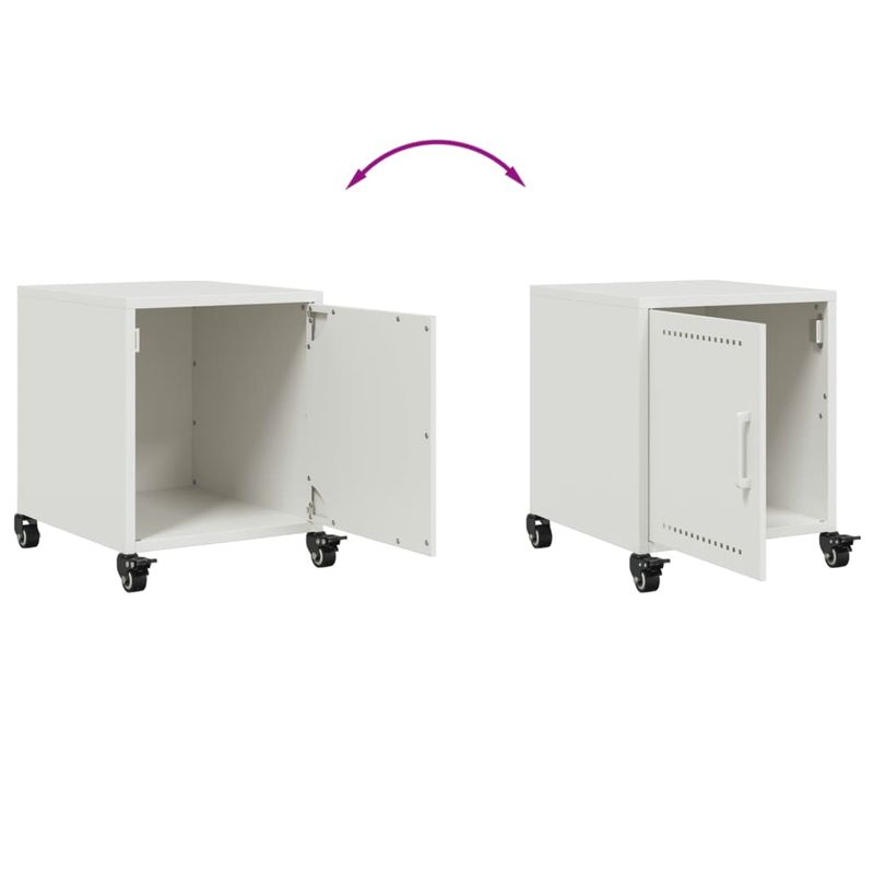 Casa si Gradina - Mobilier - Comode si corpuri - Noptiere - Noptiera, alb, 36x39x43,5 cm, otel - Infinity.ro