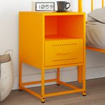 Casa si Gradina - Mobilier - Comode si corpuri - Noptiere - Noptiera, galben mustar, 36x39x60,5 cm, otel - Infinity.ro