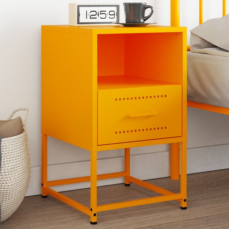 Casa si Gradina - Mobilier - Comode si corpuri - Noptiere - Noptiera, galben mustar, 36x39x60,5 cm, otel - Infinity.ro