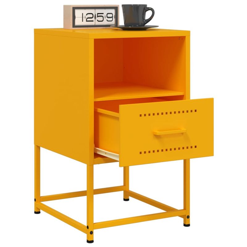 Casa si Gradina - Mobilier - Comode si corpuri - Noptiere - Noptiera, galben mustar, 36x39x60,5 cm, otel - Infinity.ro