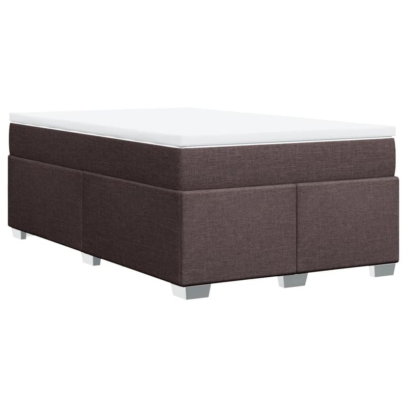 Casa si Gradina - Mobilier - Paturi si accesorii - Paturi - Pat box spring cu saltea, maro inchis, 120x190 cm, textil - Infinity.ro