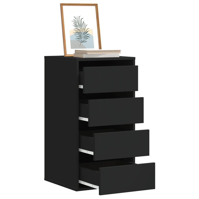 Casa si Gradina - Mobilier - Comode si corpuri - Comode - Dulap colt cu sertare negru 40x41x76 cm lemn prelucrat - Infinity.ro