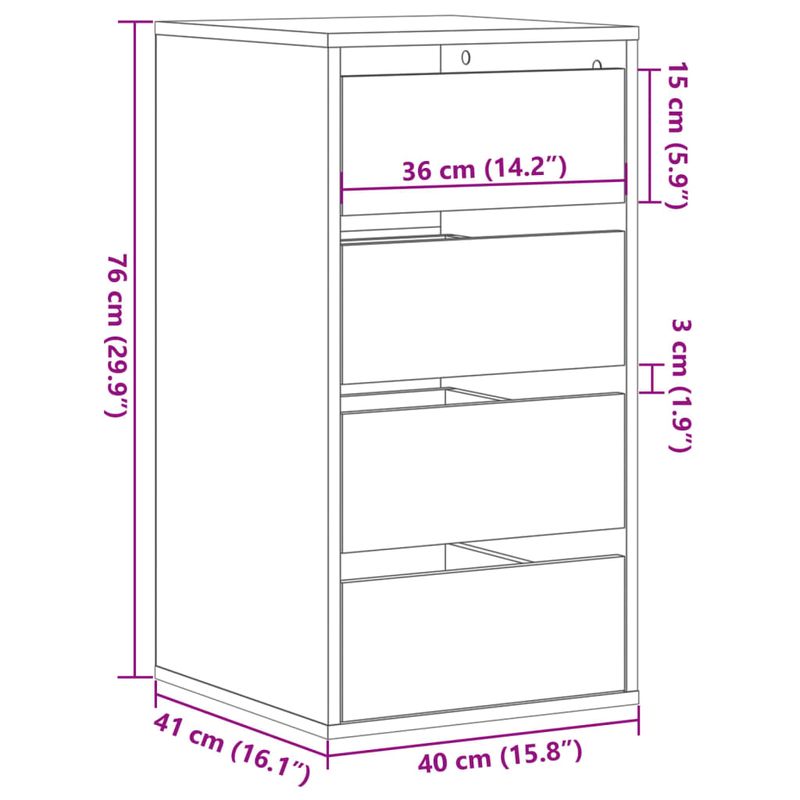 Casa si Gradina - Mobilier - Comode si corpuri - Comode - Dulap colt cu sertare negru 40x41x76 cm lemn prelucrat - Infinity.ro