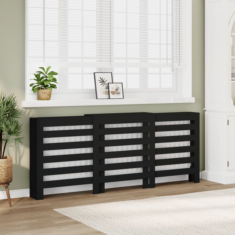 Casa si Gradina - Termice - Calorifere si accesorii - Accesorii calorifere - Masca pentru calorifer, negru, 205x21,5x83,5 cm, lemn prelucrat - Infinity.ro