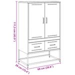 Casa si Gradina - Mobilier - Comode si corpuri - Corpuri bucatarie - Dulap inalt, alb, 68x39x111,5 cm, otel laminat la rece - Infinity.ro