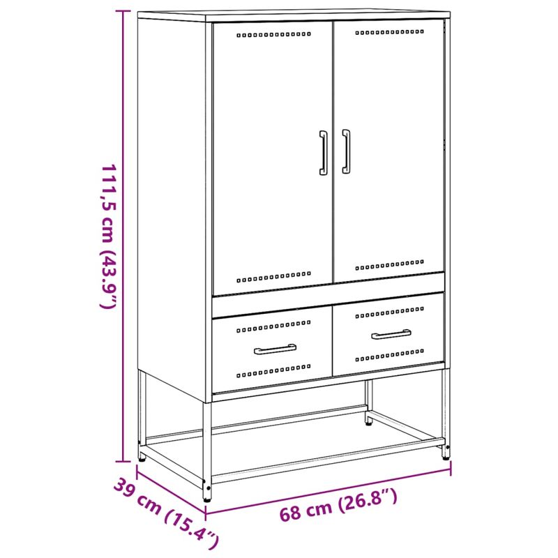 Casa si Gradina - Mobilier - Comode si corpuri - Corpuri bucatarie - Dulap inalt, alb, 68x39x111,5 cm, otel laminat la rece - Infinity.ro
