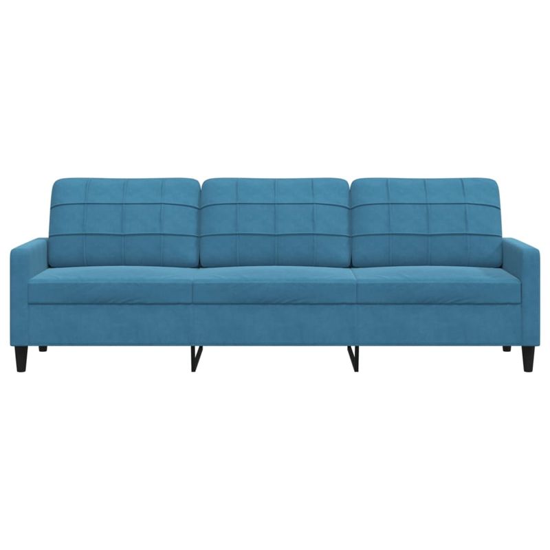 Casa si Gradina - Mobilier - Canapele si coltare - Canapele - Canapea cu 3 locuri, Albastru, 210 cm, material catifea - Infinity.ro